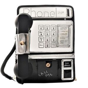 Retro Black and Silver Phone Handbag